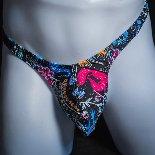 Men's thong underwear, slim cut, front view.