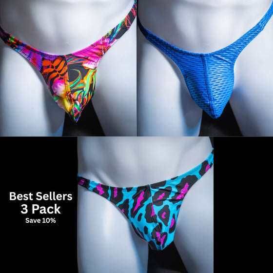 3 pack bestsellers mens thong bundle pack