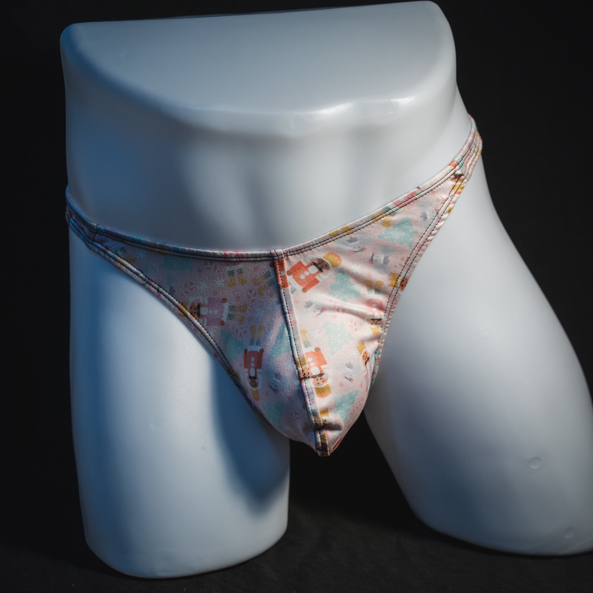 Men's nutcracker thong underwear, classic cut, full front view.