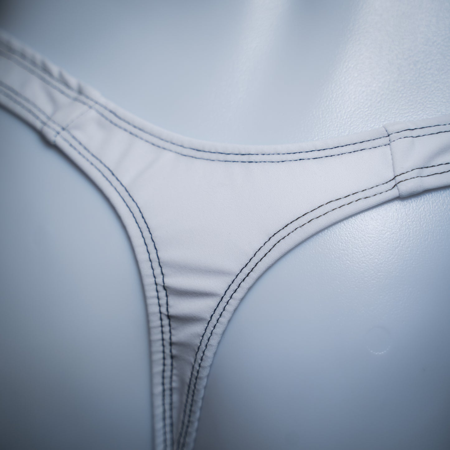 Mens Thong Underwear - White Solid Spandex