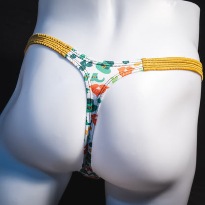 Men's St Patrick Day themed thong, underwear, classic cut, Rear view.