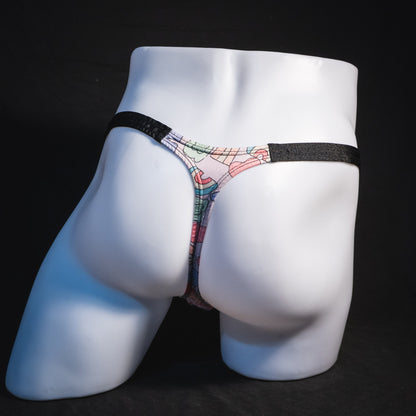 Men's Lucky Charms, thong underwear, classic cut, Full rear view.