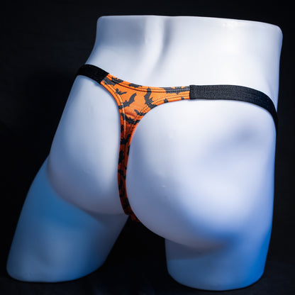 Men's classic Halloween bats thong underwear, classic cut, rear view.