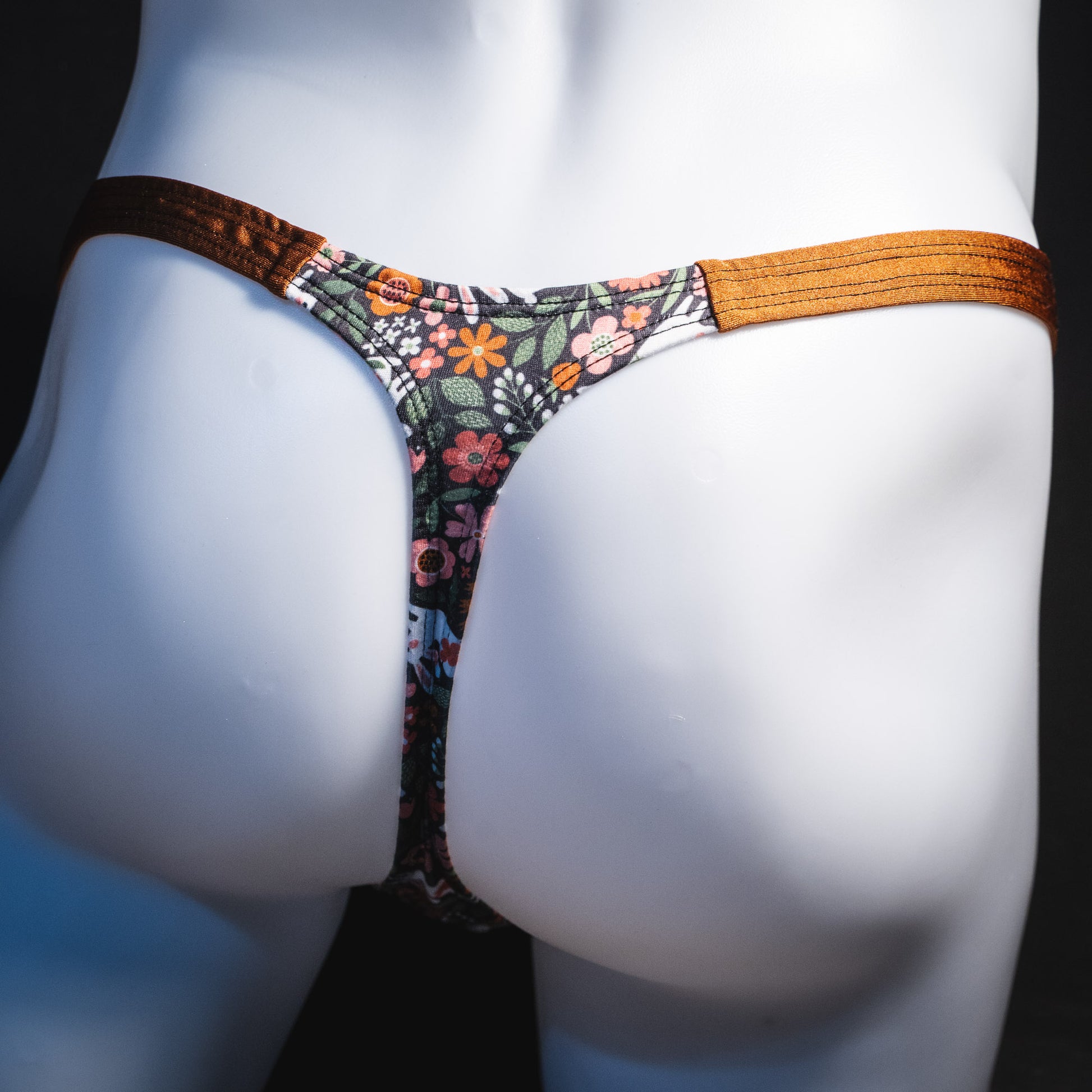 Men's easter themed thong underwear, classic cut, rear view.