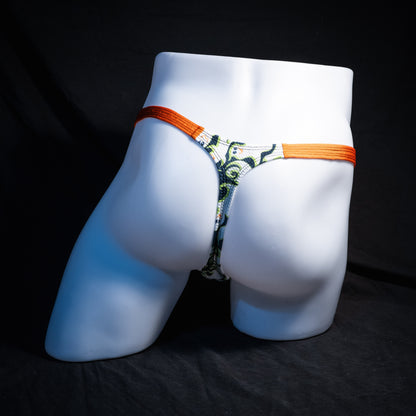 Men's Halloween ghosts Thong underwear, classic cut, Full rear view