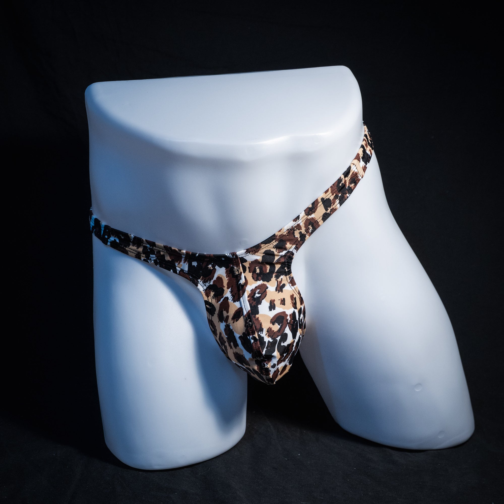 Mens Thong Underwear - Abstract Leopard