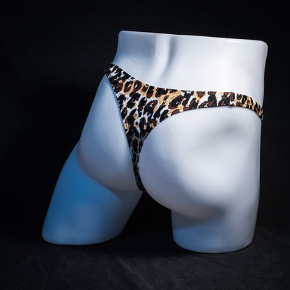 Mens Thong Underwear - Abstract Leopard