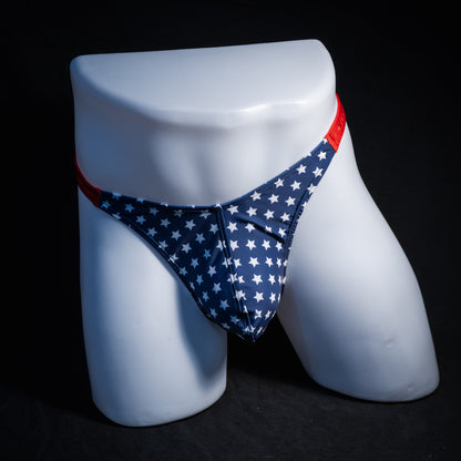 Men's patriotic thong underwear, classic cut, Full front view