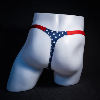 Men's patriotic thong underwear, classic cut, Rear view
