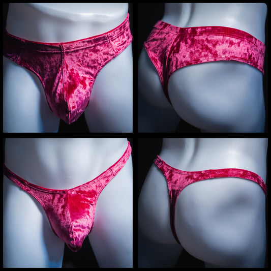 Mens Thong Underwear - Pink Velvet Bundle 2-Pack