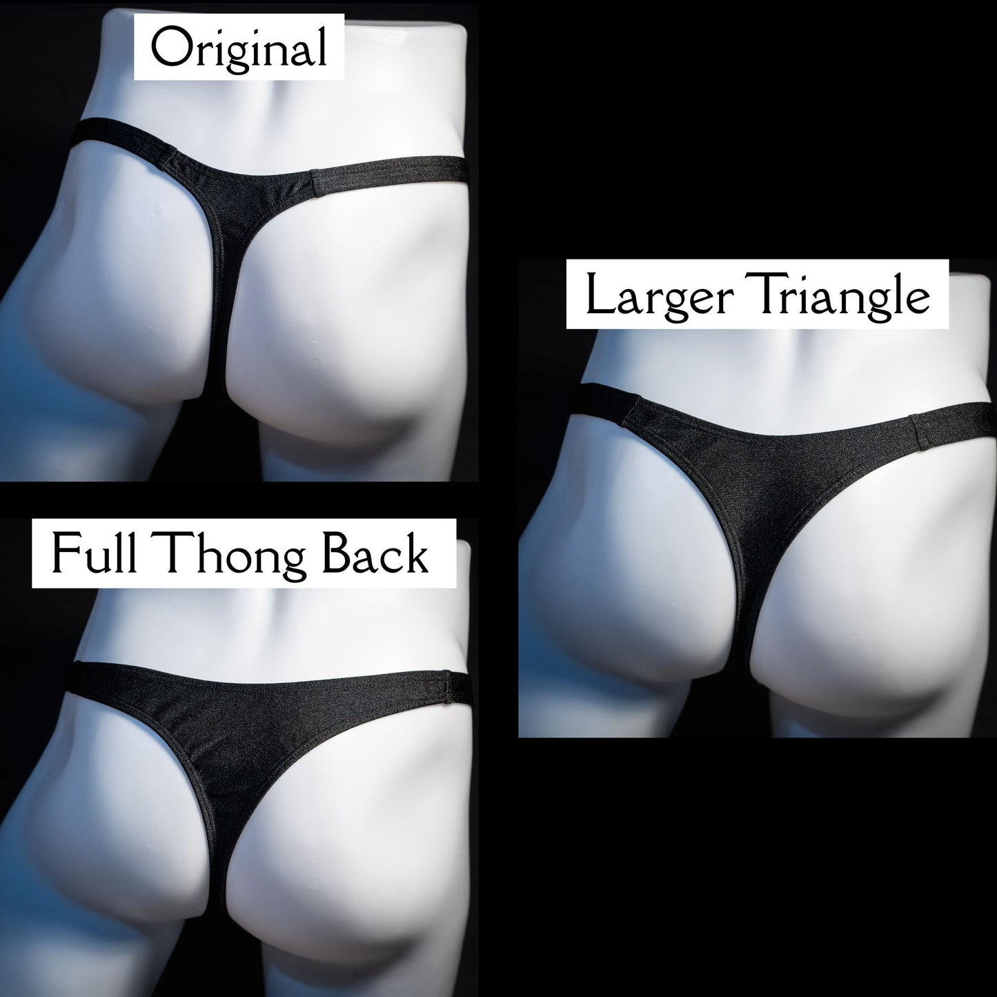 Thong strap style infographic for Just Mens Thongs.
