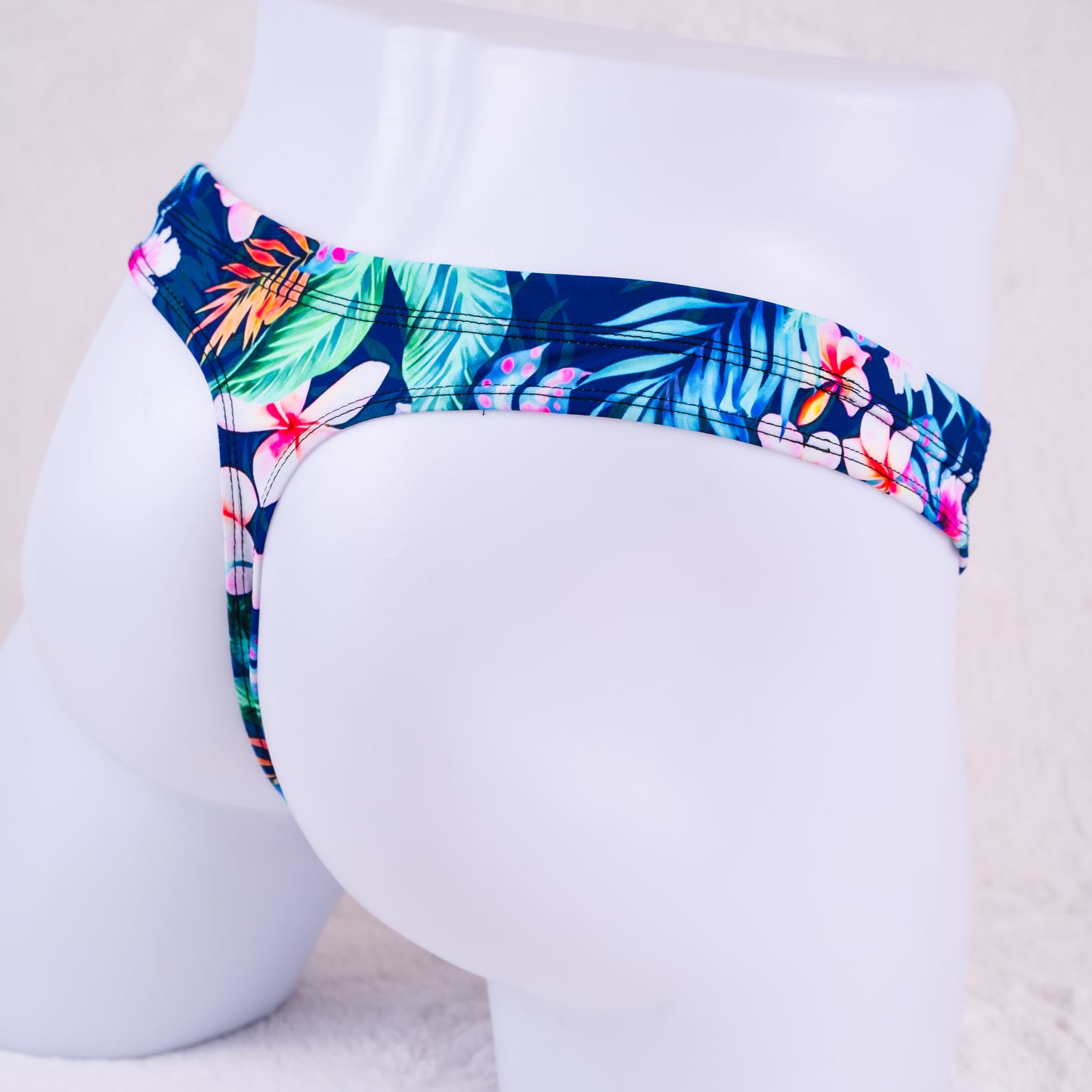 multicolored blue floral mens thong underwear