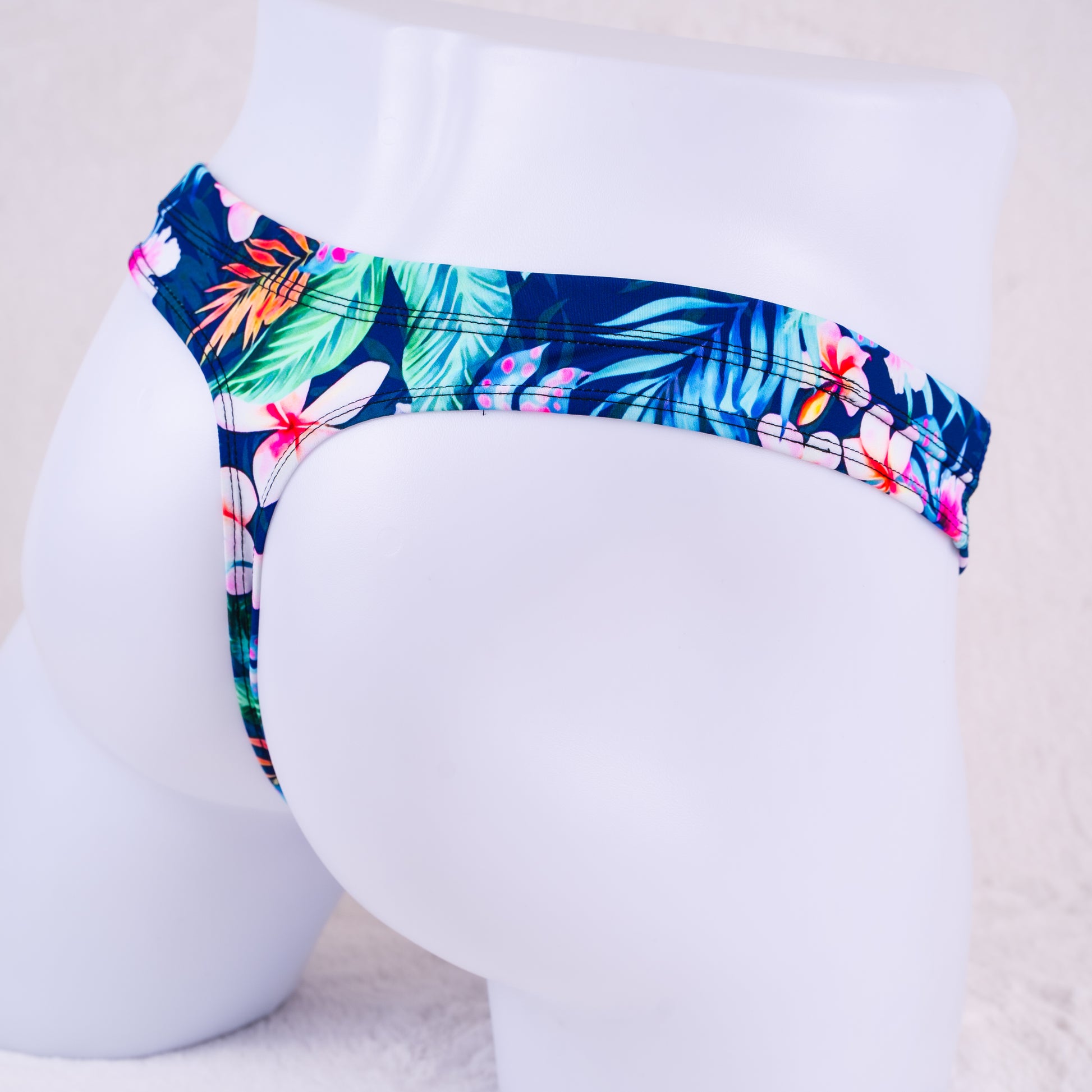 multicolored blue floral mens thong underwear
