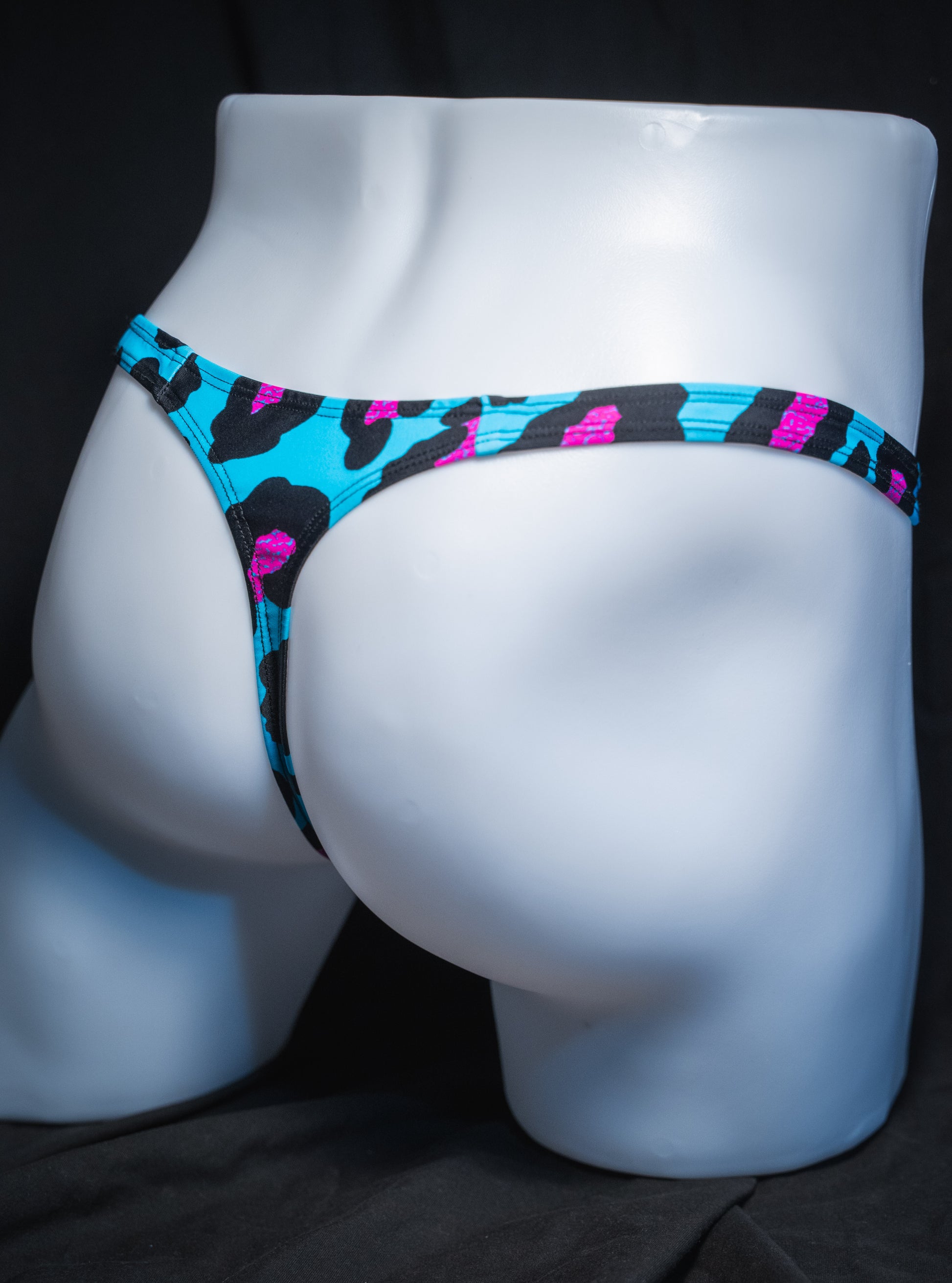 men's blue and pink thong underwear