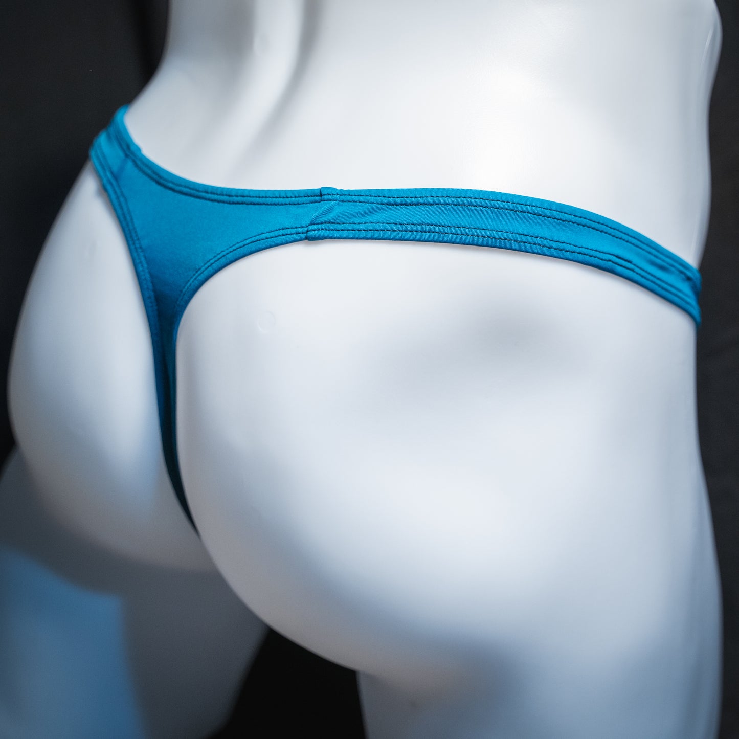 Mens Thong Underwear - Blue Spandex
