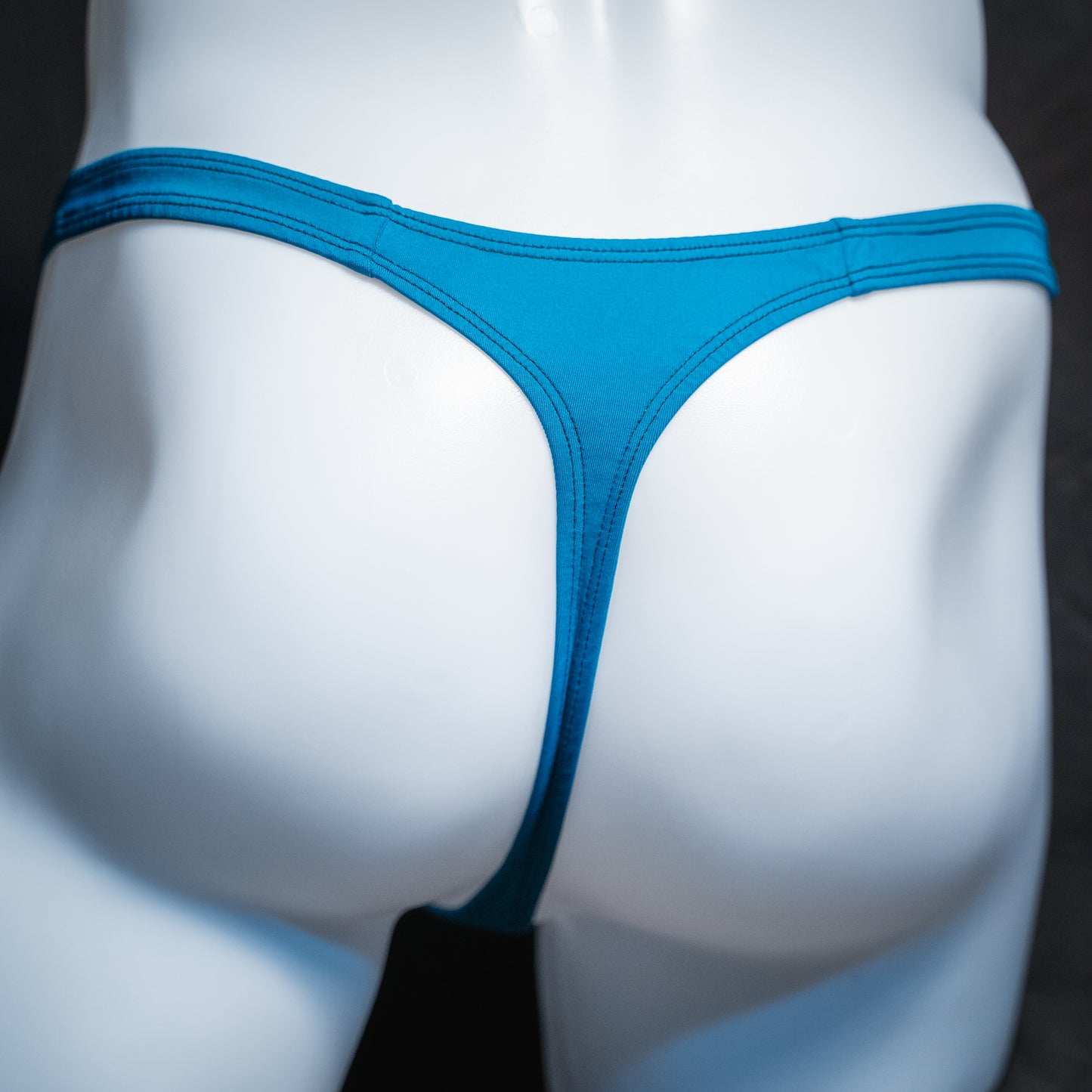 Mens Thong Underwear - Blue Spandex