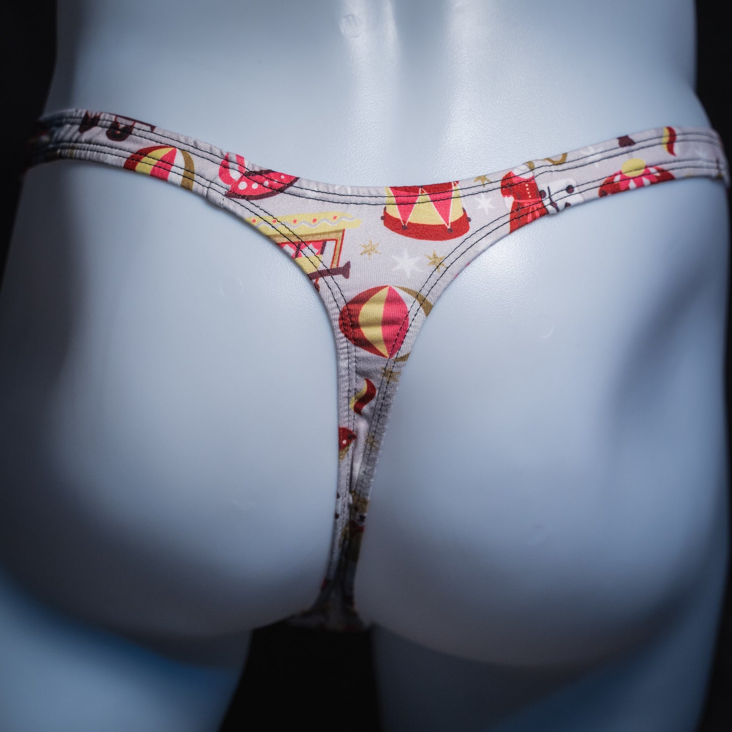 Men's Christmas gifts thong underwear, slim cut, rear view.