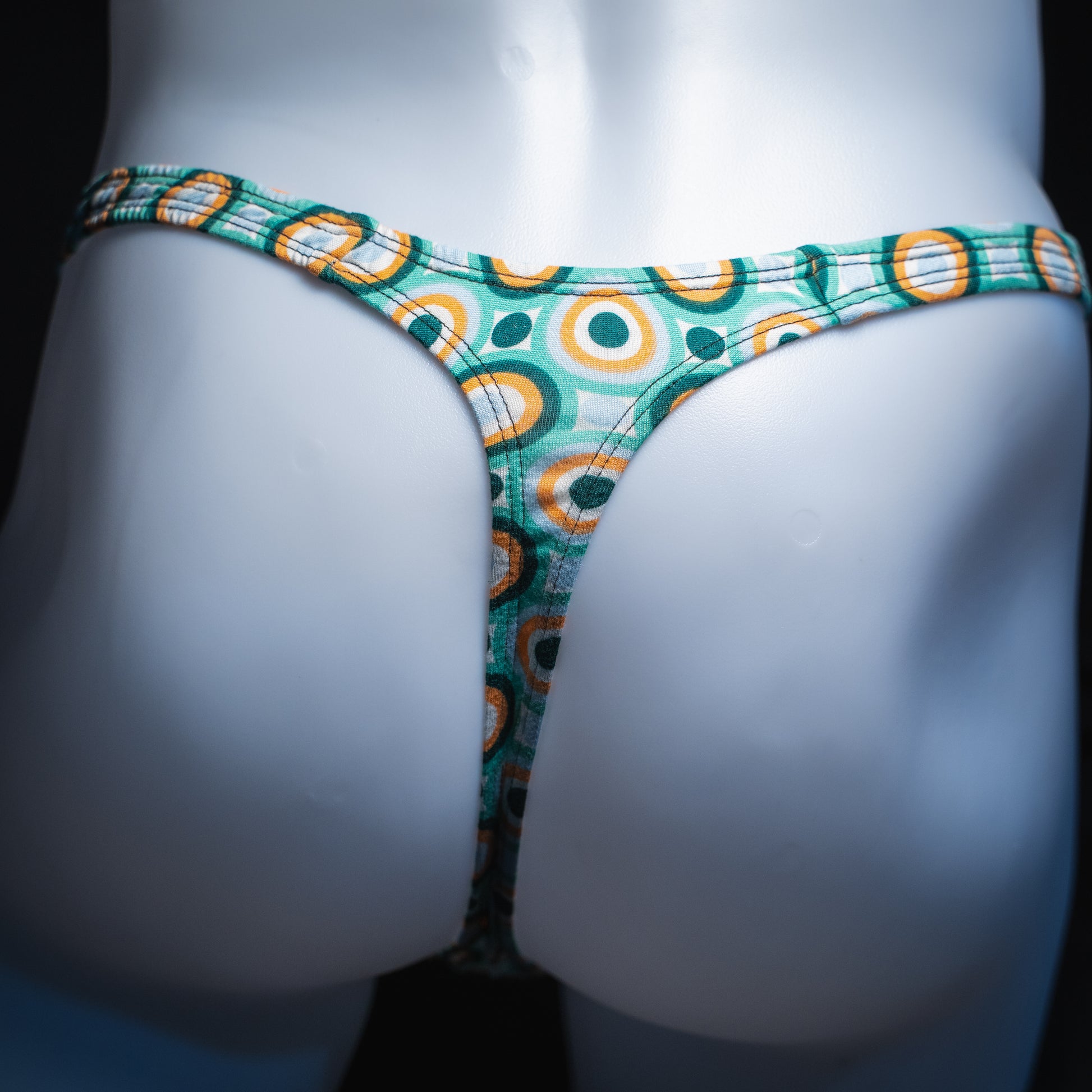 Men's Irish colors thong, classic cut, back view.