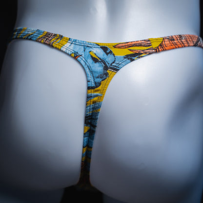 Men's floral thong, classic cut — rear view