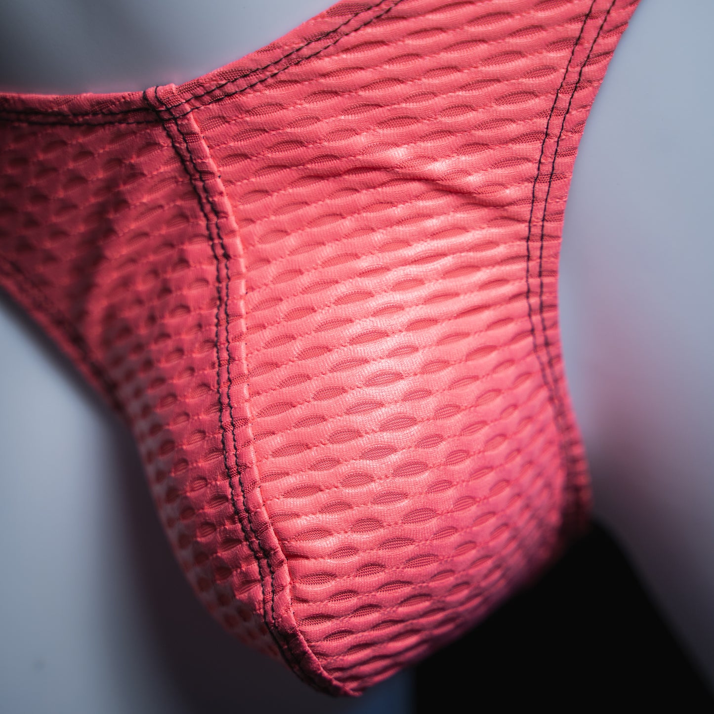 Mens Thong Underwear - Pink Yoga Mesh