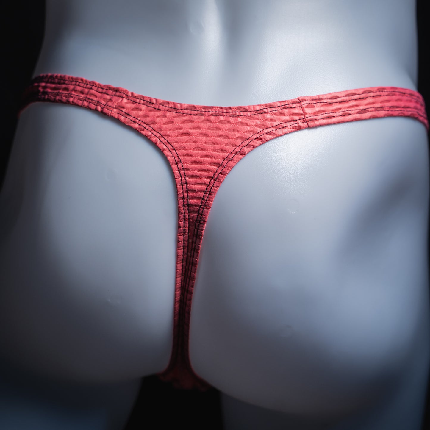 Mens Thong Underwear - Pink Yoga Mesh