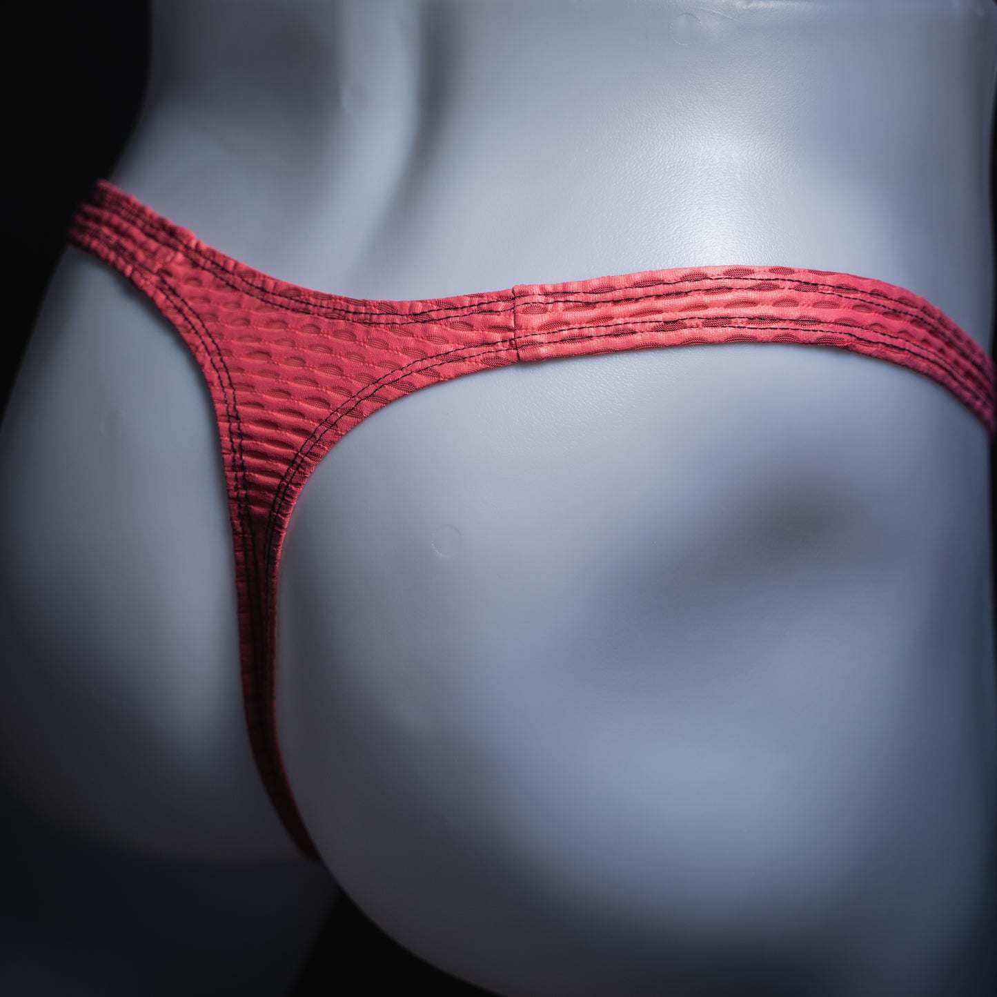 Mens Thong Underwear - Pink Yoga Mesh
