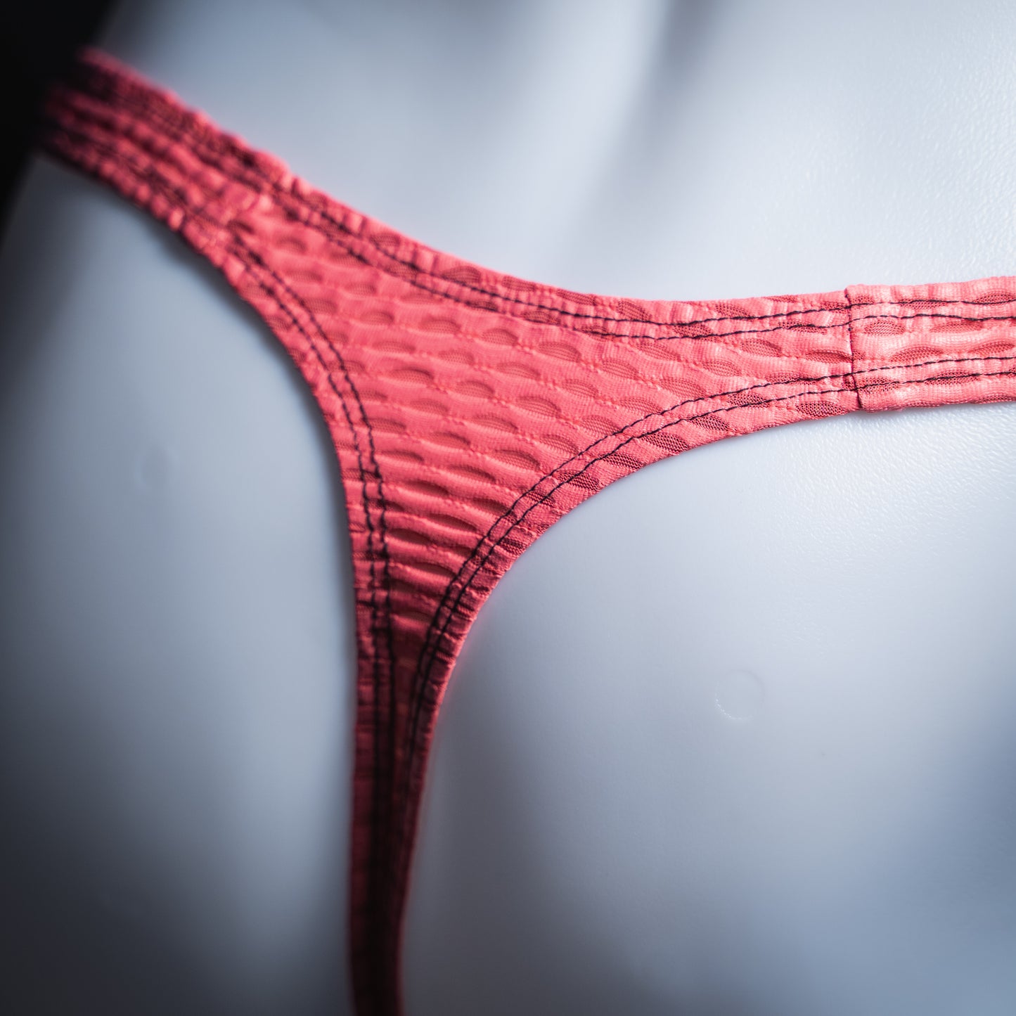 Mens Thong Underwear - Pink Yoga Mesh