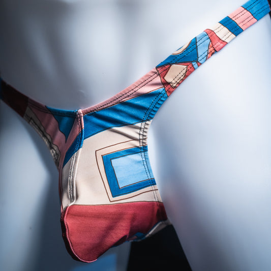 Mens Thong Underwear - Art Deco Spandex