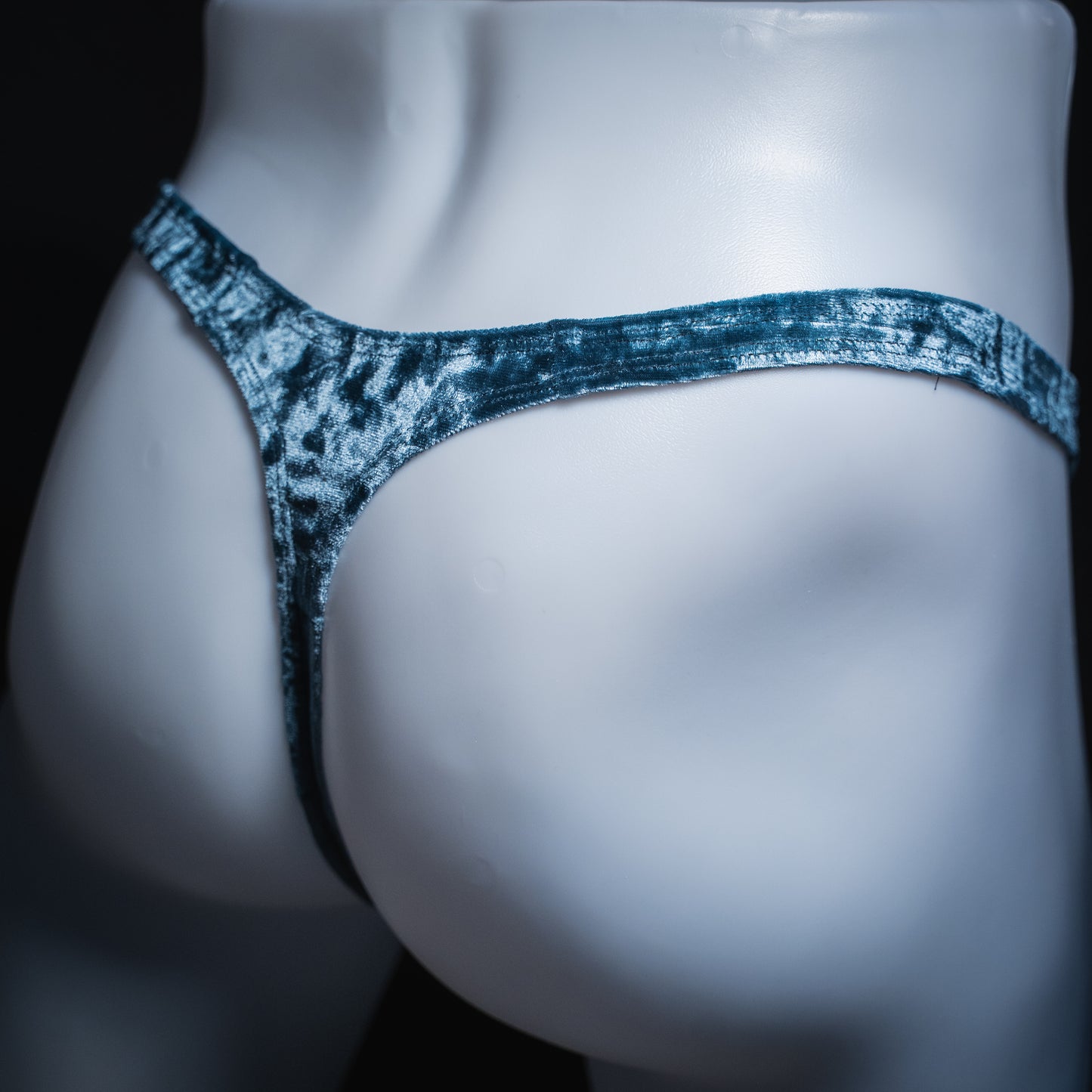 Mens Thong Underwear - Blue Storm Velvet