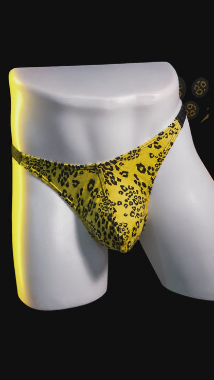 Mens Thong Underwear - Electric Cheetah
